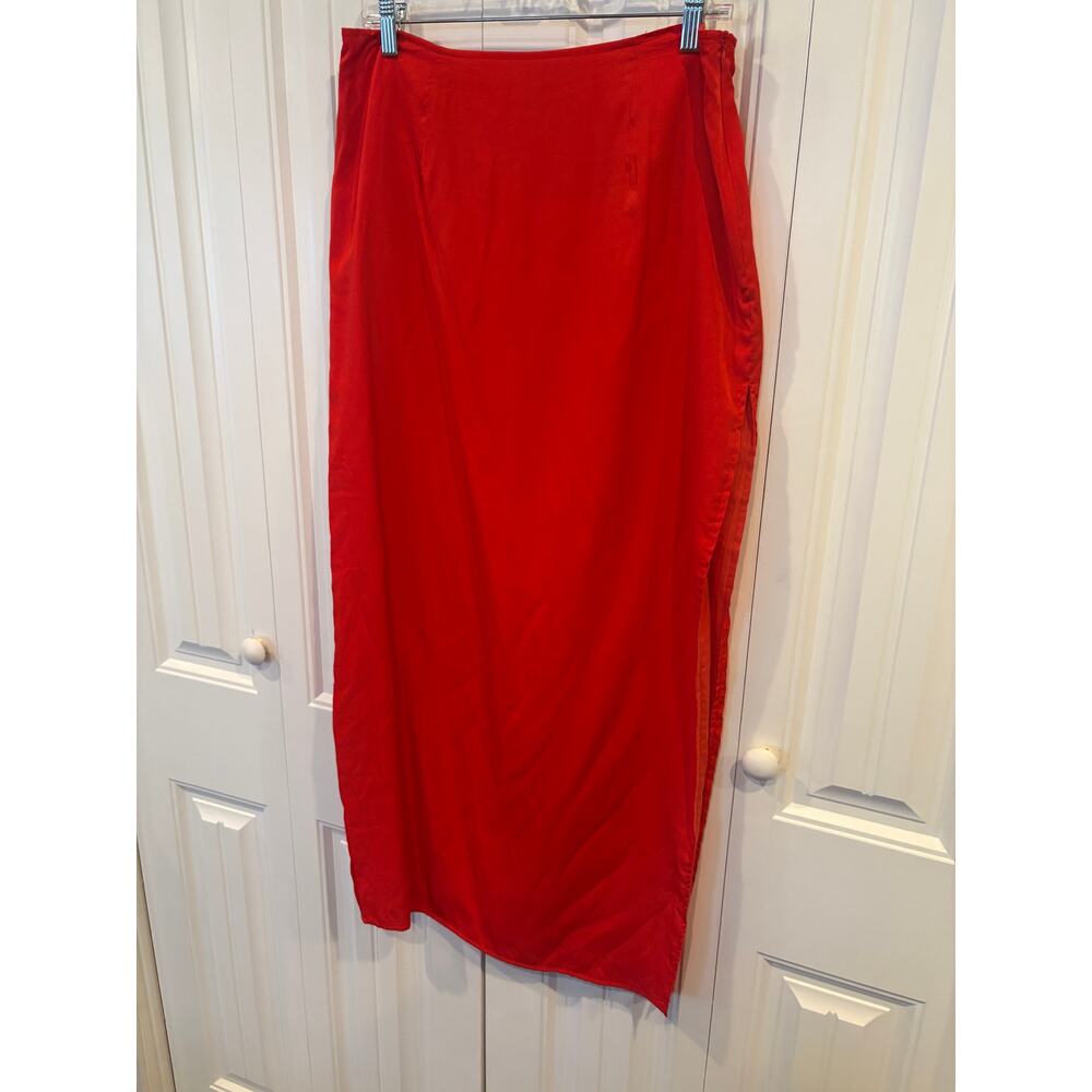Princess Polly Red Midi Skirt Size 10